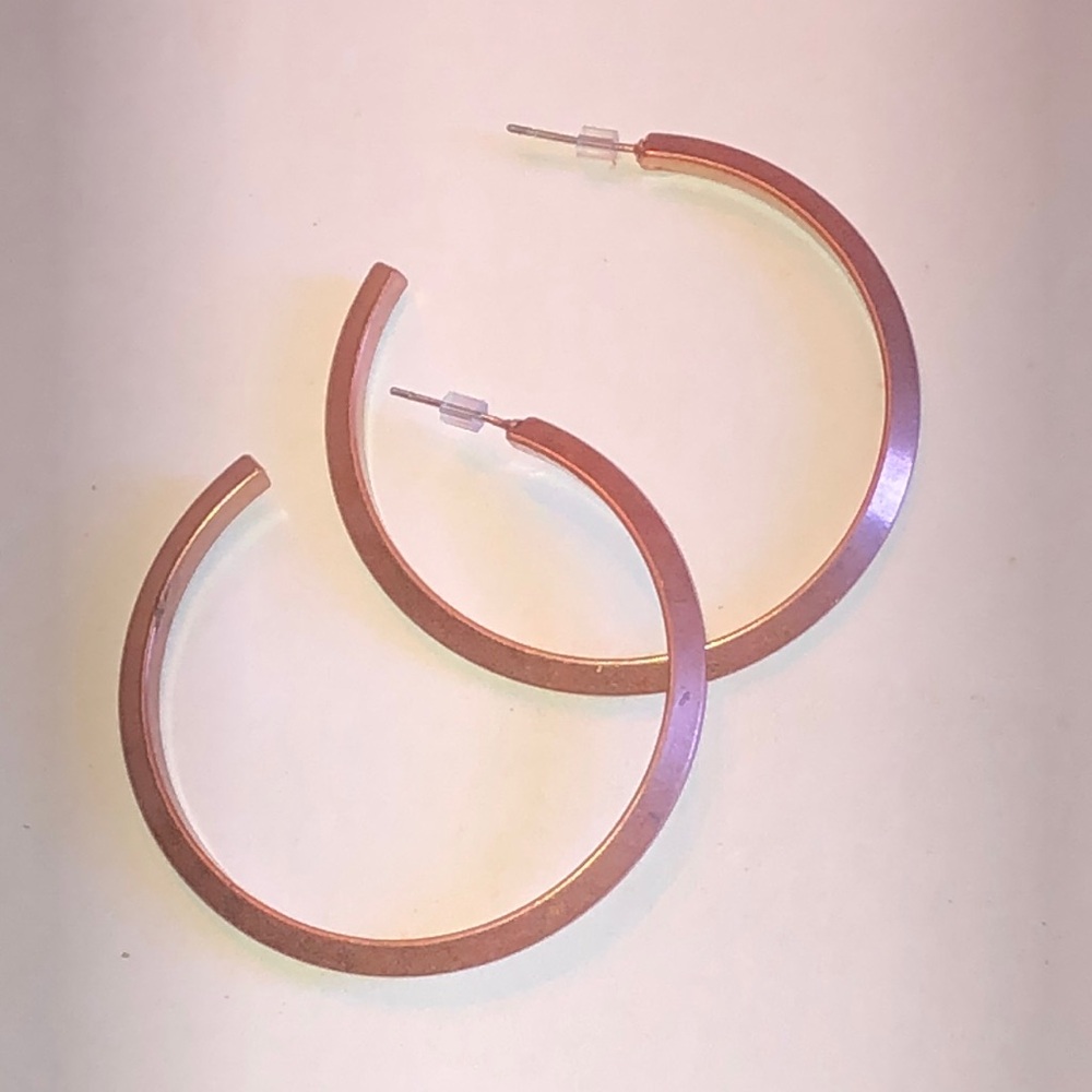Copper Tone Huge Boho Hoop Earrings